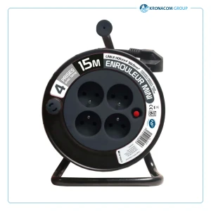 Enrouleur de câble électrique ménager avec terre L. 15 m